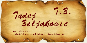 Tadej Beljaković vizit kartica